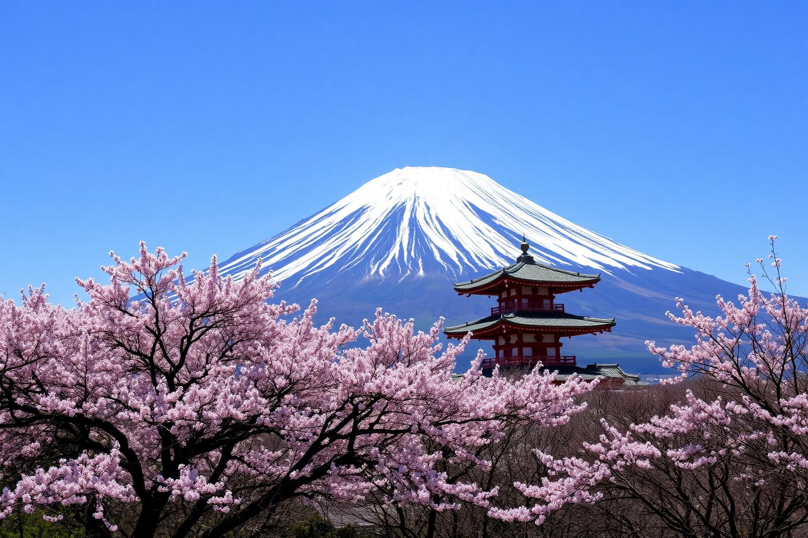 Templo japonês em Kyoto entre cerejeiras